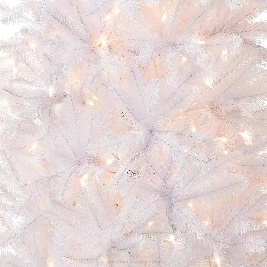 Artificial Pre-Lit Slim Christmas Tree, White, Kingswood Fir, White Lights, Includes Stand, 7 Feet National Tree CompanyLBRH134