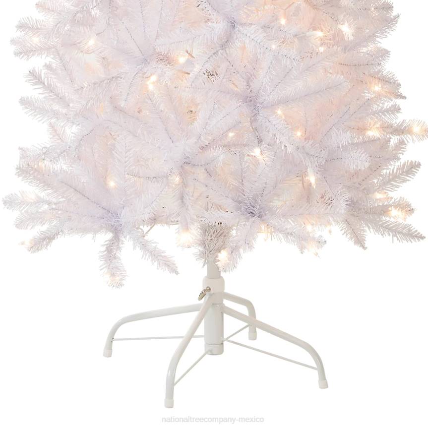 Artificial Pre-Lit Slim Christmas Tree, White, Kingswood Fir, White Lights, Includes Stand, 7 Feet National Tree CompanyLBRH134