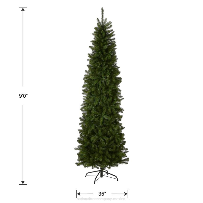 Artificial Slim Christmas Tree, Green, Kingswood Fir, Includes Stand, 9 Feet National Tree CompanyLBRH118