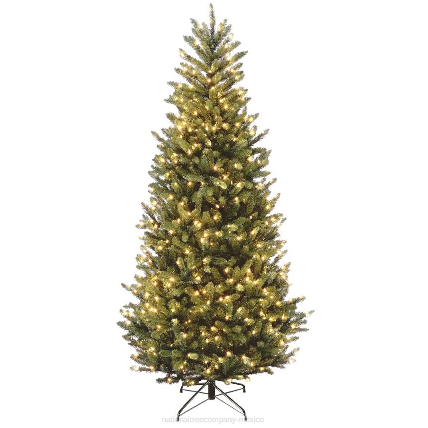 Pre-Lit Artificial Slim Christmas Tree, Green, Natural Fraser Fir, White Lights, Includes Stand, 7.5 Feet National Tree CompanyLBRH58