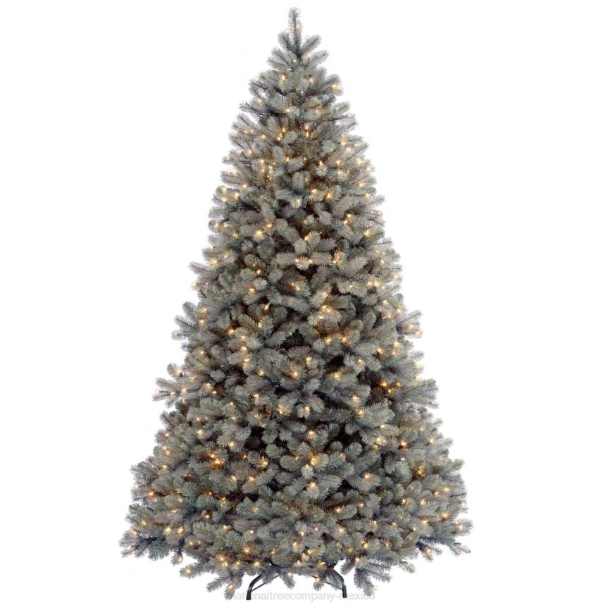 Pre-Lit 'Feel Real' Artificial Full Downswept Christmas Tree, Green, Douglas Blue Fir, White Lights, Includes Stand, 7 feet National Tree CompanyLBRH31
