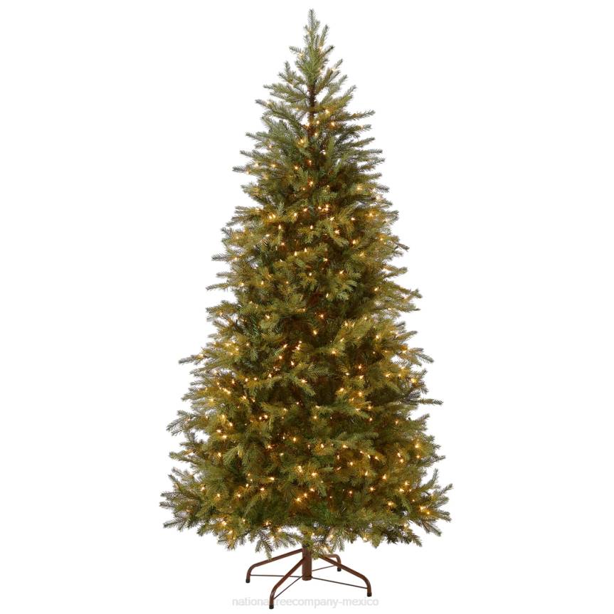 Pre-Lit 'Feel Real' Artificial Slim Christmas Tree, Green, Nordic Spruce, White Lights, Includes Stand, 7.5 feet National Tree CompanyLBRH9