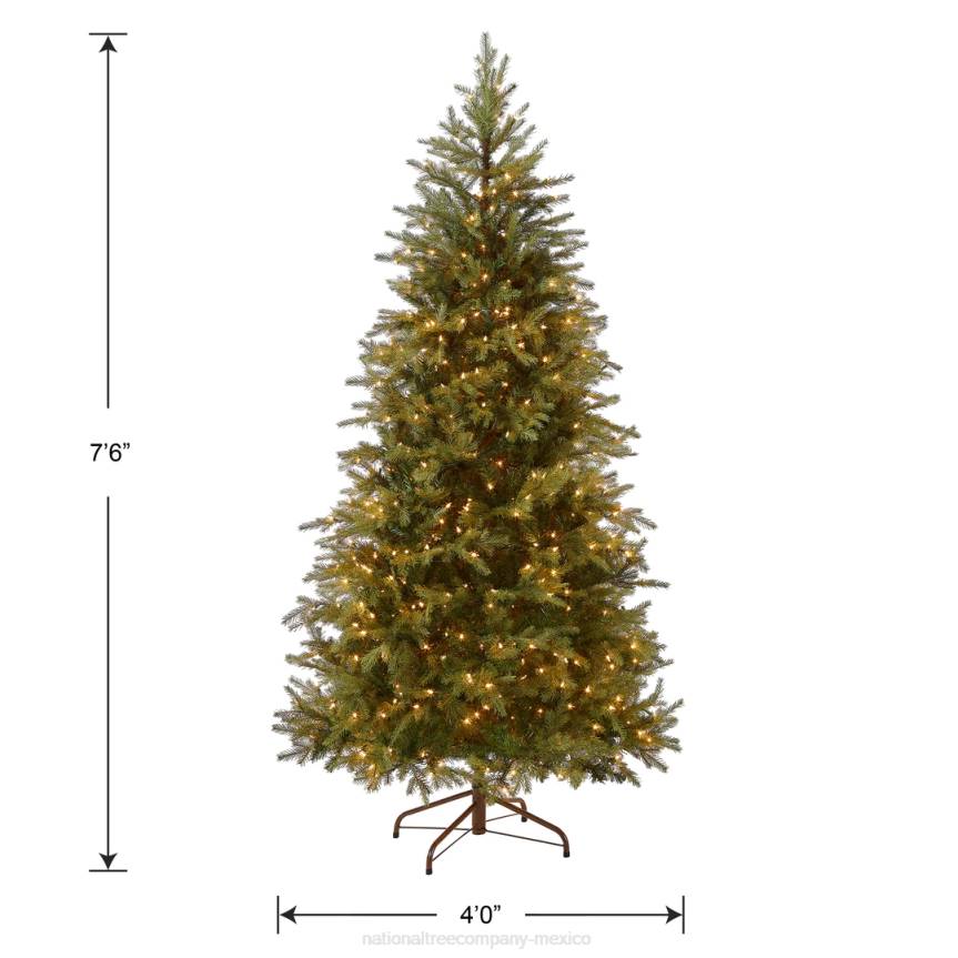 Pre-Lit 'Feel Real' Artificial Slim Christmas Tree, Green, Nordic Spruce, White Lights, Includes Stand, 7.5 feet National Tree CompanyLBRH9