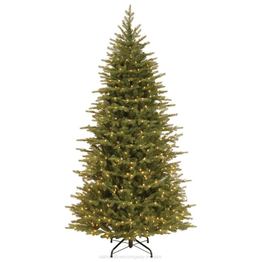 Pre-Lit 'Feel Real' Artificial Slim Christmas Tree, Green, Nordic Spruce, White Lights, Includes Stand, 7.5 feet National Tree CompanyLBRH9