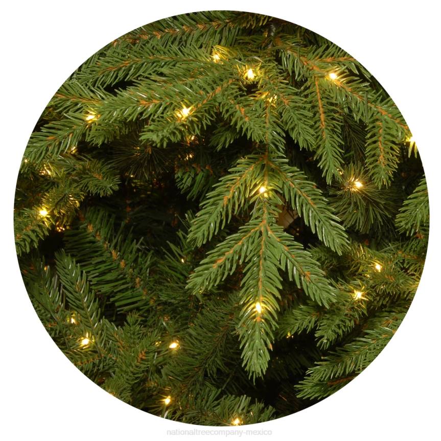 Pre-Lit 'Feel Real' Artificial Slim Christmas Tree, Green, Nordic Spruce, White Lights, Includes Stand, 7.5 feet National Tree CompanyLBRH9