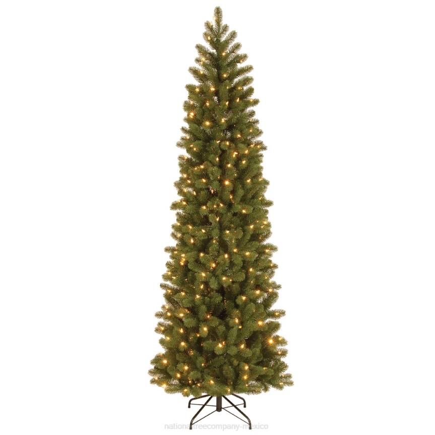 Pre-Lit 'Feel Real' Artificial Slim Downswept Christmas Tree, Green, Douglas Fir, Dual Color LED Lights, Includes PowerConnect and Stand, 7.5 feet National Tree CompanyLBRH1