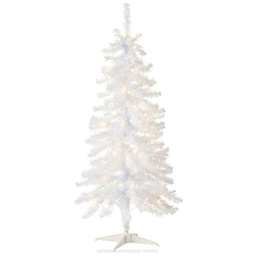 Pre-Lit Artificial Christmas Tree, White Tinsel, White Lights, Includes Stand, 4 feet National Tree CompanyLBRH79